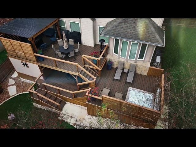 Modern pergola structure in San Antonio backyard with professional architectural design